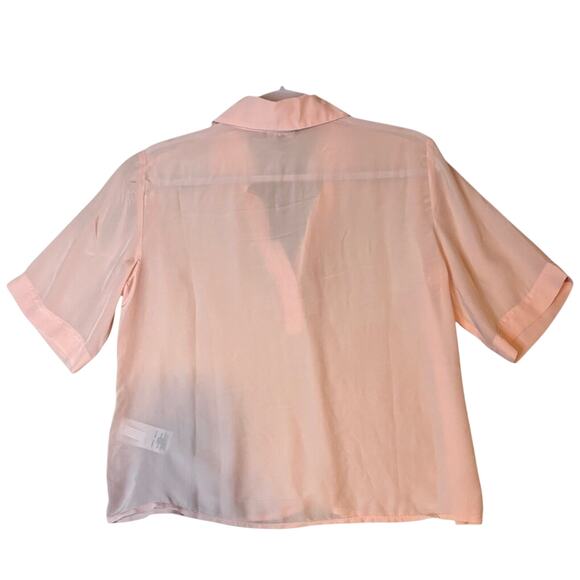 J.Crew Crepe de Chine Popover Blouse NWT XS Pink Lightweight Collared Top - Picture 2 of 5